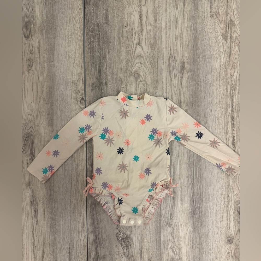 Floral Long Sleeve Kids Swimwear